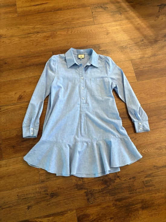 Tuckernuck Chadwick Chambray Dress | Coastal Preppy Blue | Size L - Picture 11 of 11